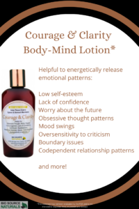 Body Mind Courage and Clarity Lotion with Bach Flower Essences, Pure Essential Oils & Gem Elixirs